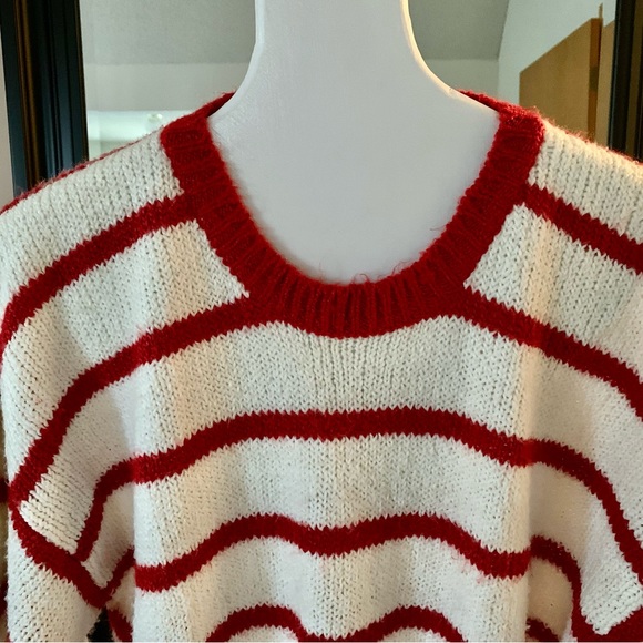 Diane Von Furstenberg Red & White Striped Sweater - Picture 2 of 5